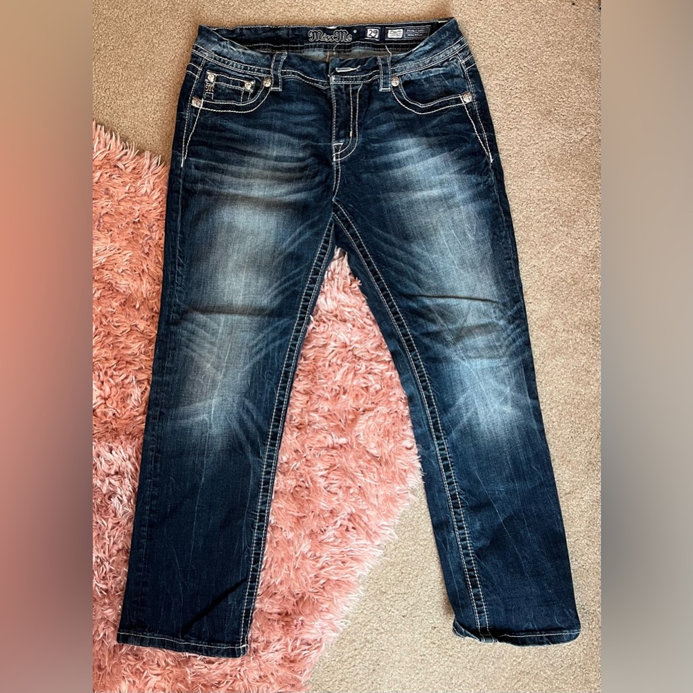 Miss Me Easy Crop - size 29 sequin bling pockets